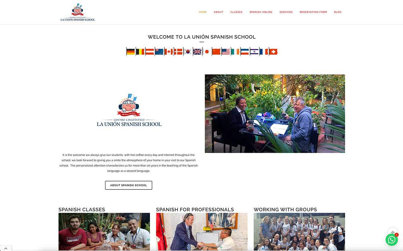 La Union Spanish School Guatemala Marketing pagina web diseno grafico arte digital escuela espanol 
