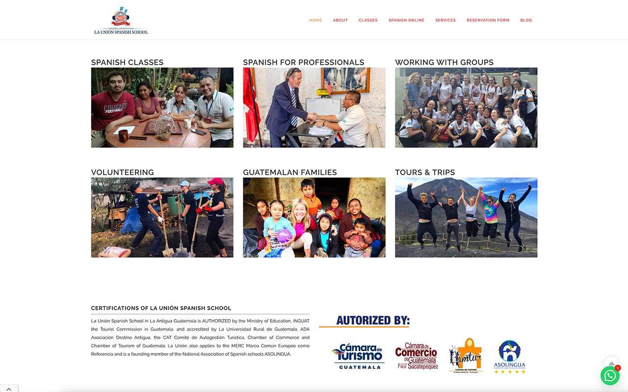 La Union Spanish School Guatemala Marketing pagina web diseno grafico arte digital escuela espanol 