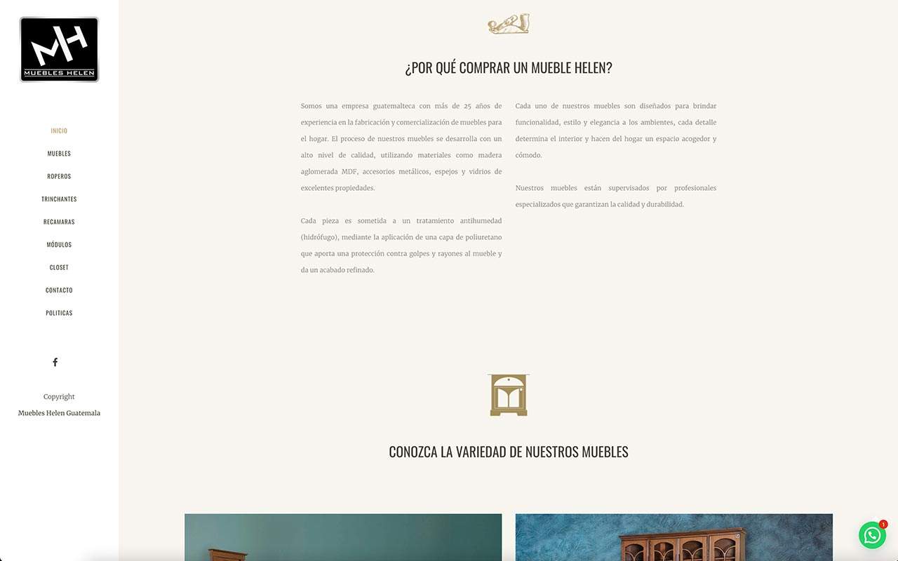 Muebles Helen Guatemala Marketing pagina web diseno grafico digital 